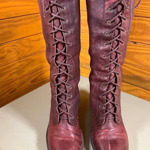 Nine West Vintage America Valory Riding Boot Womens 11M Purple Leather Knee High - Picture 6 of 16